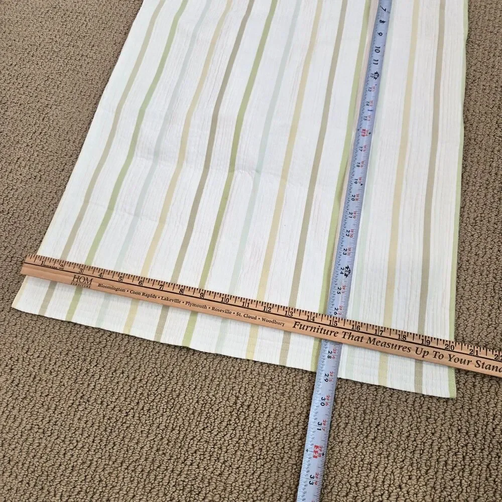 2 CRATE & BARREL Standard Sham Pillowcase Lima Stripe Green Texture Cotton 20x26